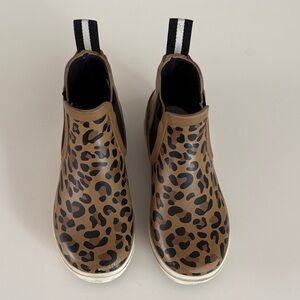Joules Girls Brown Leopard Print Rain Boots
